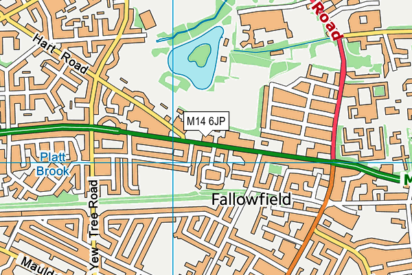 M14 6JP map - OS VectorMap District (Ordnance Survey)