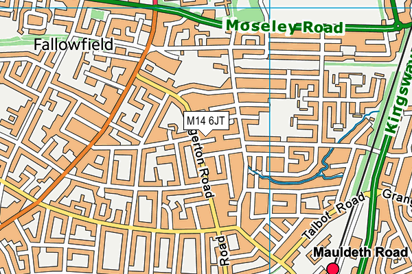 M14 6JT map - OS VectorMap District (Ordnance Survey)