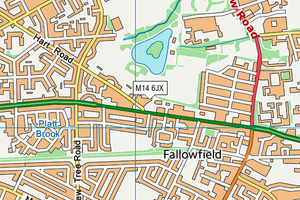 M14 6JX map - OS VectorMap District (Ordnance Survey)