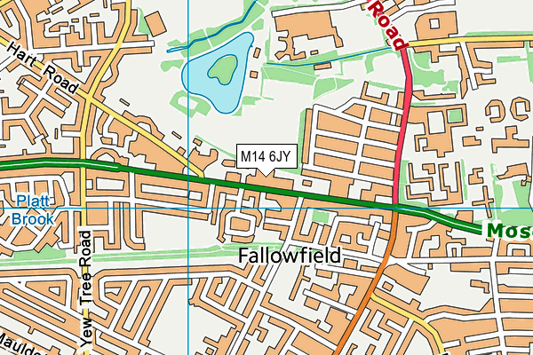 M14 6JY map - OS VectorMap District (Ordnance Survey)