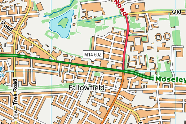 M14 6JZ map - OS VectorMap District (Ordnance Survey)