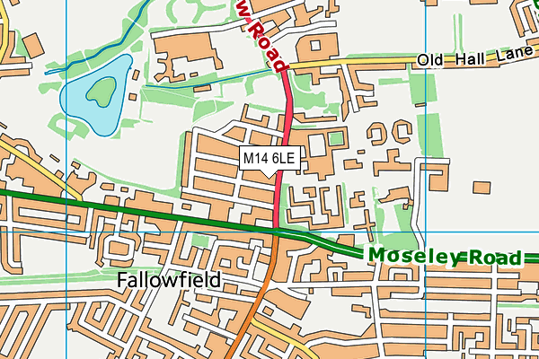 M14 6LE map - OS VectorMap District (Ordnance Survey)