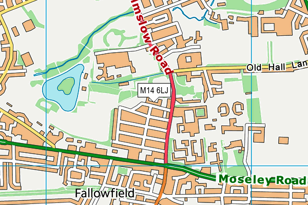 M14 6LJ map - OS VectorMap District (Ordnance Survey)