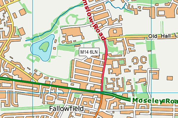 M14 6LN map - OS VectorMap District (Ordnance Survey)