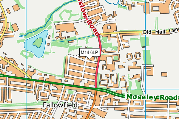 M14 6LP map - OS VectorMap District (Ordnance Survey)