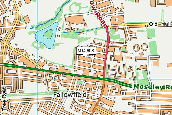 M14 6LS map - OS VectorMap District (Ordnance Survey)