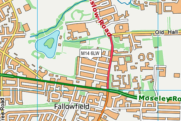 M14 6LW map - OS VectorMap District (Ordnance Survey)