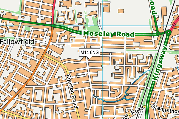M14 6NG map - OS VectorMap District (Ordnance Survey)