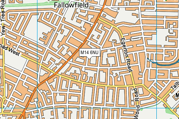 M14 6NU map - OS VectorMap District (Ordnance Survey)