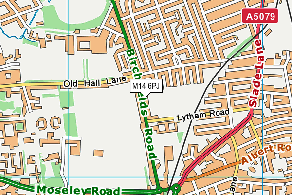 M14 6PJ map - OS VectorMap District (Ordnance Survey)