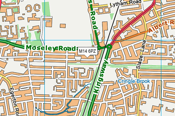 M14 6PZ map - OS VectorMap District (Ordnance Survey)