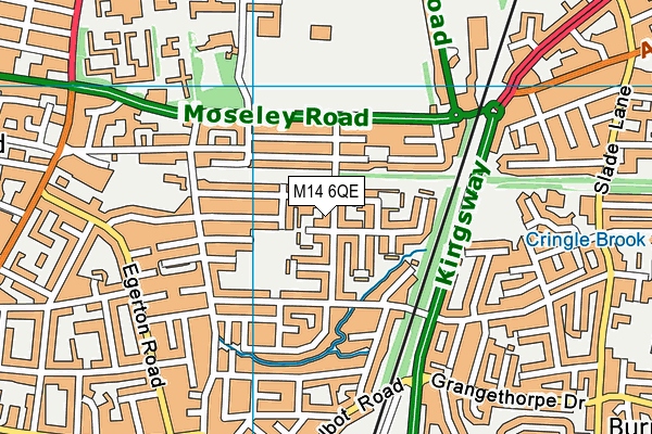 M14 6QE map - OS VectorMap District (Ordnance Survey)