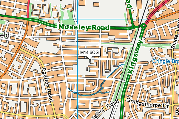 M14 6QG map - OS VectorMap District (Ordnance Survey)