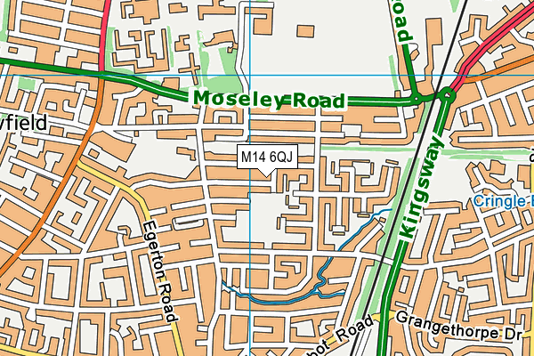 M14 6QJ map - OS VectorMap District (Ordnance Survey)