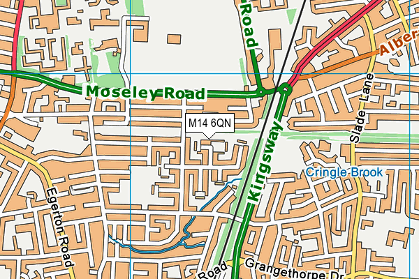 M14 6QN map - OS VectorMap District (Ordnance Survey)