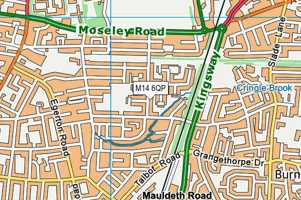 M14 6QP map - OS VectorMap District (Ordnance Survey)