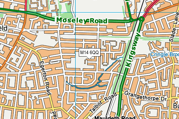 M14 6QQ map - OS VectorMap District (Ordnance Survey)