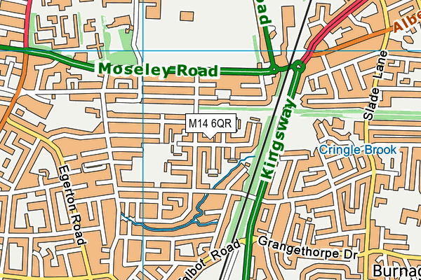 M14 6QR map - OS VectorMap District (Ordnance Survey)