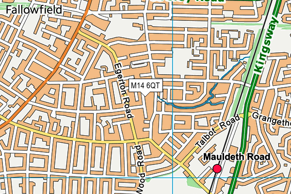 M14 6QT map - OS VectorMap District (Ordnance Survey)