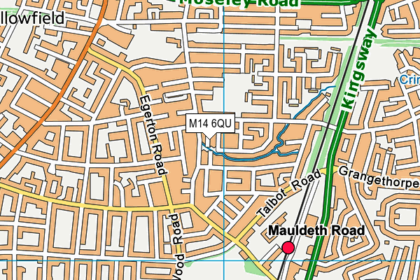 M14 6QU map - OS VectorMap District (Ordnance Survey)