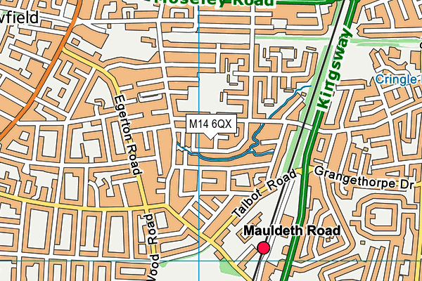 M14 6QX map - OS VectorMap District (Ordnance Survey)