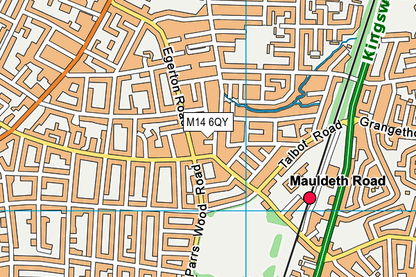 M14 6QY map - OS VectorMap District (Ordnance Survey)