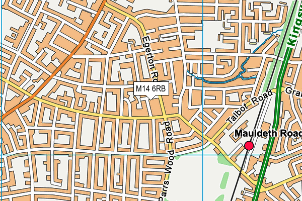 M14 6RB map - OS VectorMap District (Ordnance Survey)