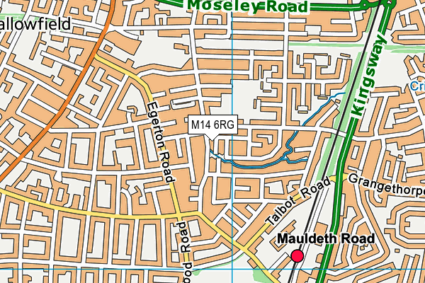 M14 6RG map - OS VectorMap District (Ordnance Survey)