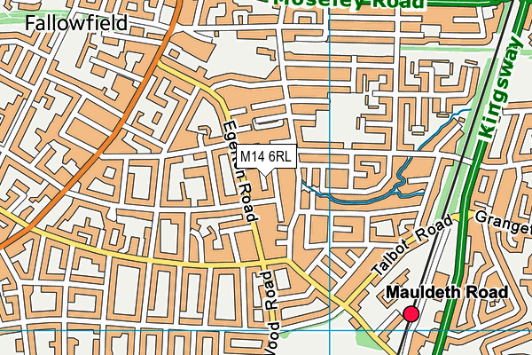 M14 6RL map - OS VectorMap District (Ordnance Survey)