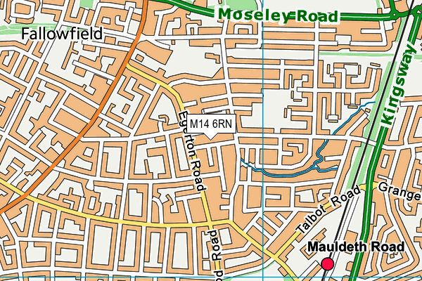 M14 6RN map - OS VectorMap District (Ordnance Survey)