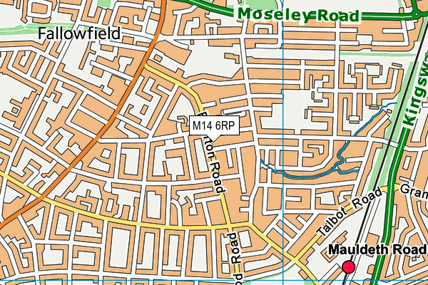 M14 6RP map - OS VectorMap District (Ordnance Survey)