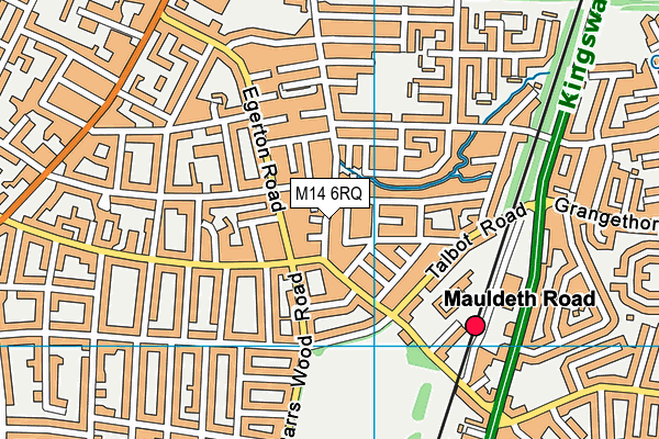 M14 6RQ map - OS VectorMap District (Ordnance Survey)