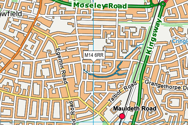 M14 6RR map - OS VectorMap District (Ordnance Survey)