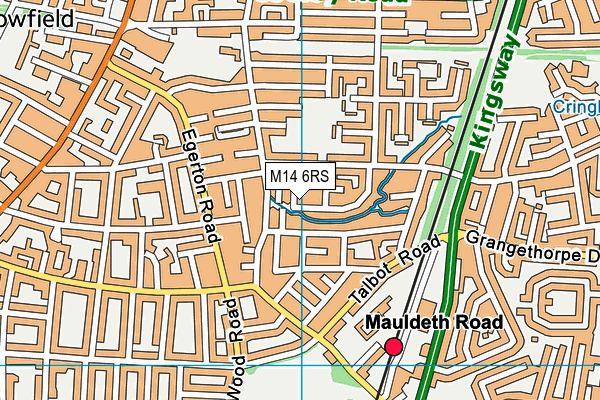 M14 6RS map - OS VectorMap District (Ordnance Survey)