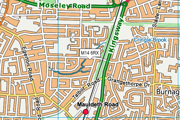 M14 6RX map - OS VectorMap District (Ordnance Survey)