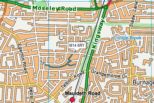 M14 6RY map - OS VectorMap District (Ordnance Survey)