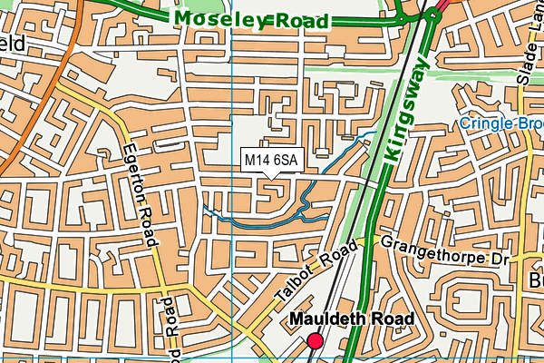 M14 6SA map - OS VectorMap District (Ordnance Survey)