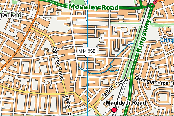 M14 6SB map - OS VectorMap District (Ordnance Survey)