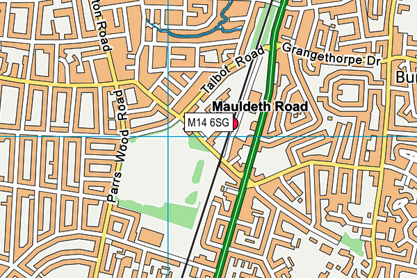 Mauldeth Road Primary School map (M14 6SG) - OS VectorMap District (Ordnance Survey)