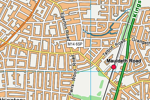 M14 6SP map - OS VectorMap District (Ordnance Survey)