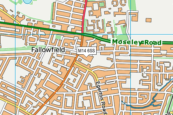 M14 6SS map - OS VectorMap District (Ordnance Survey)