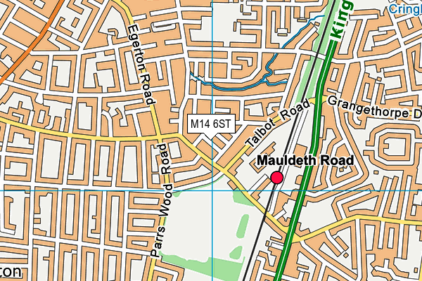 M14 6ST map - OS VectorMap District (Ordnance Survey)