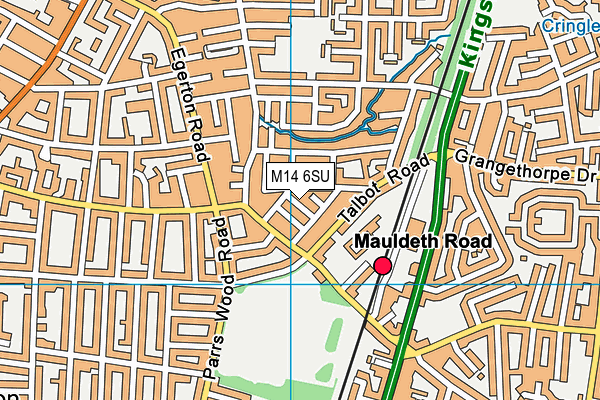 M14 6SU map - OS VectorMap District (Ordnance Survey)