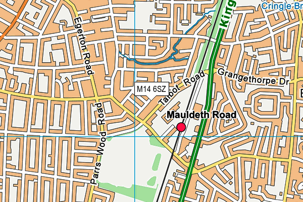 M14 6SZ map - OS VectorMap District (Ordnance Survey)