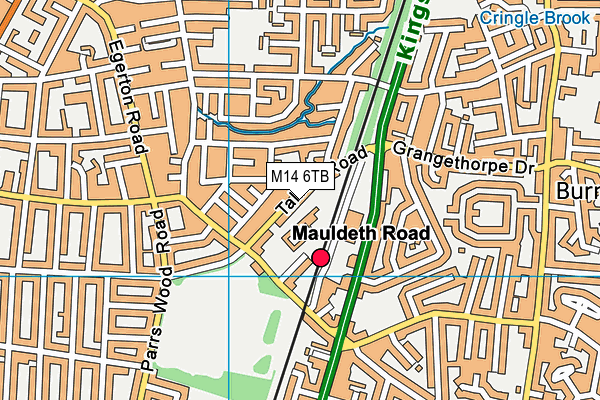 M14 6TB map - OS VectorMap District (Ordnance Survey)