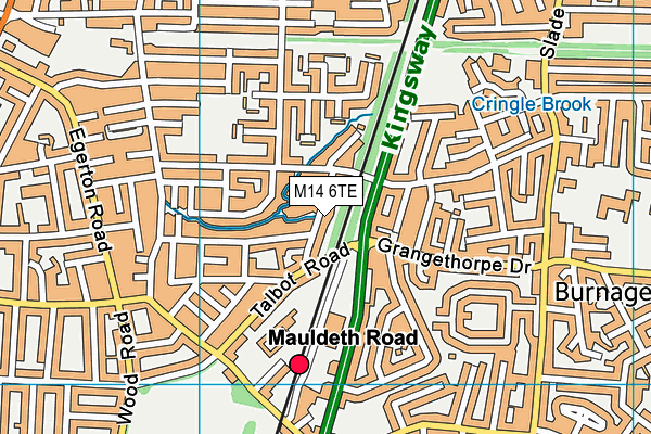 M14 6TE map - OS VectorMap District (Ordnance Survey)