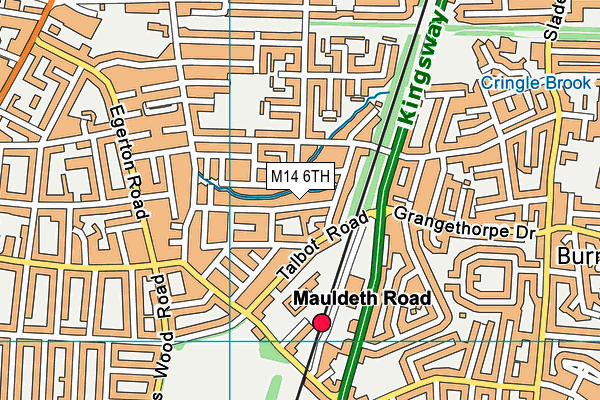 M14 6TH map - OS VectorMap District (Ordnance Survey)