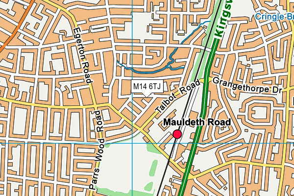 M14 6TJ map - OS VectorMap District (Ordnance Survey)