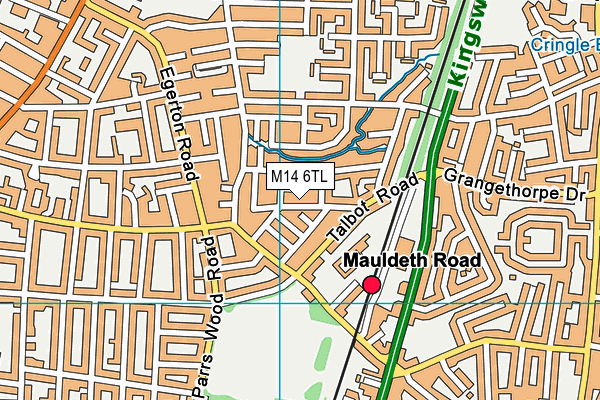 M14 6TL map - OS VectorMap District (Ordnance Survey)