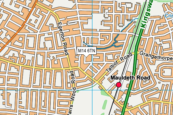 M14 6TN map - OS VectorMap District (Ordnance Survey)